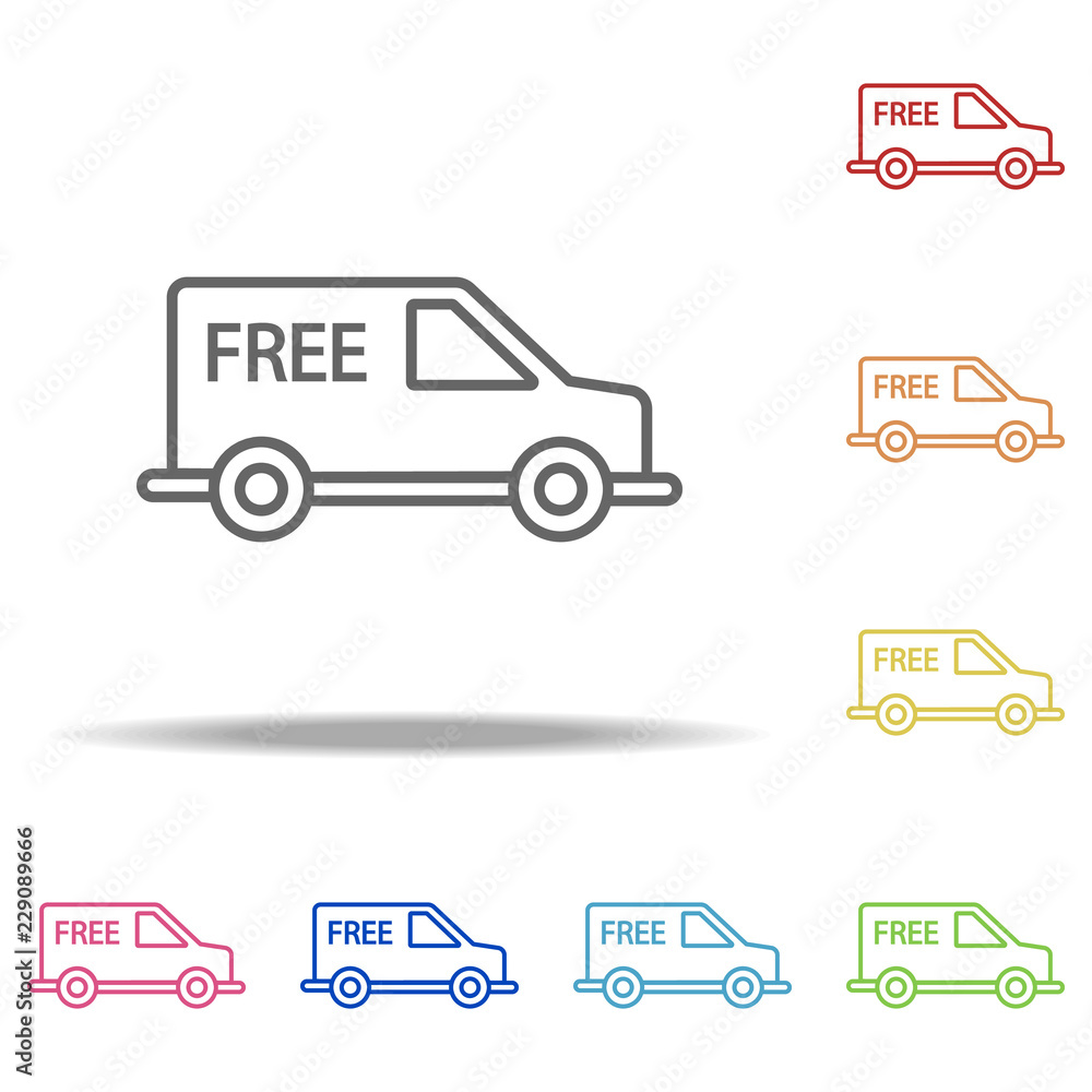 Poster free sending icon. elements of global logistics in multi color style icons. simple icon for websites