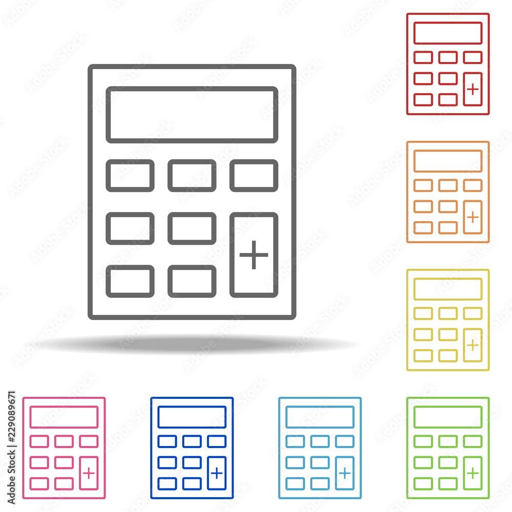 Poster calculator icon. elements of global logistics in multi color style icons. simple icon for websites, 