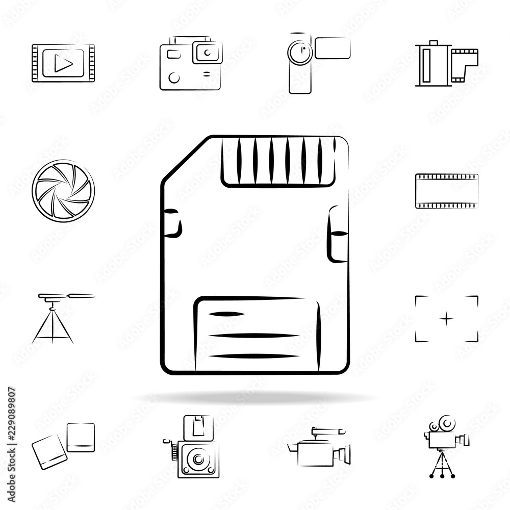 Poster floppy disc outine icon. photo and camera icons universal set for web and mobile