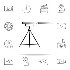 tripod for camera outine icon. Photo and camera icons universal set for web and mobile