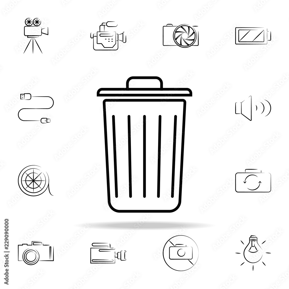Poster bin outine icon. photo and camera icons universal set for web and mobile