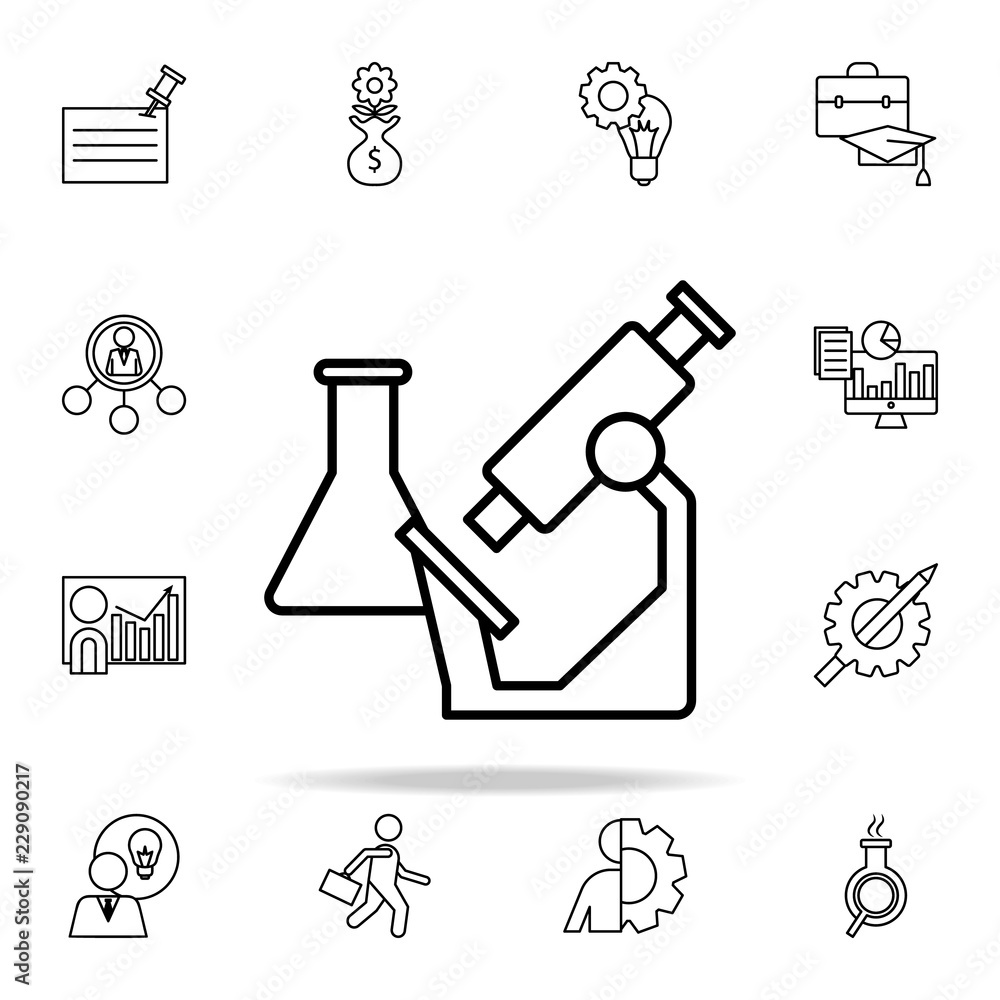 Aufkleber microscope icon. startup icons universal set for web and mobile