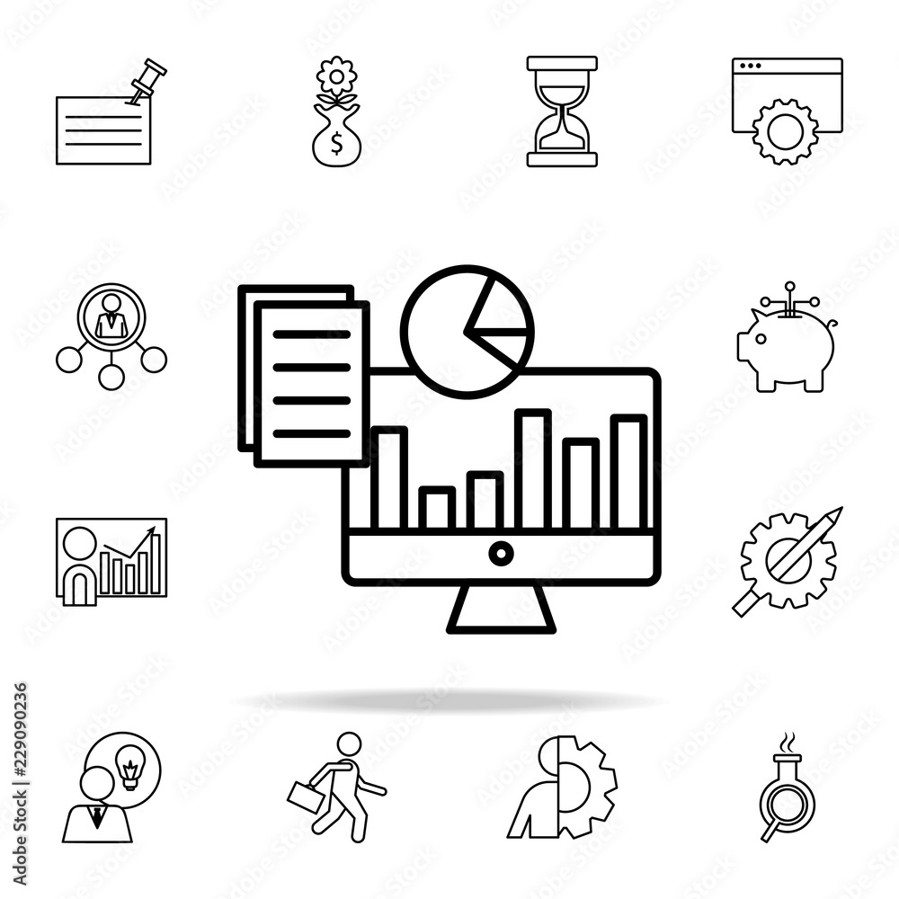 Poster reports icon. startup icons universal set for web and mobile