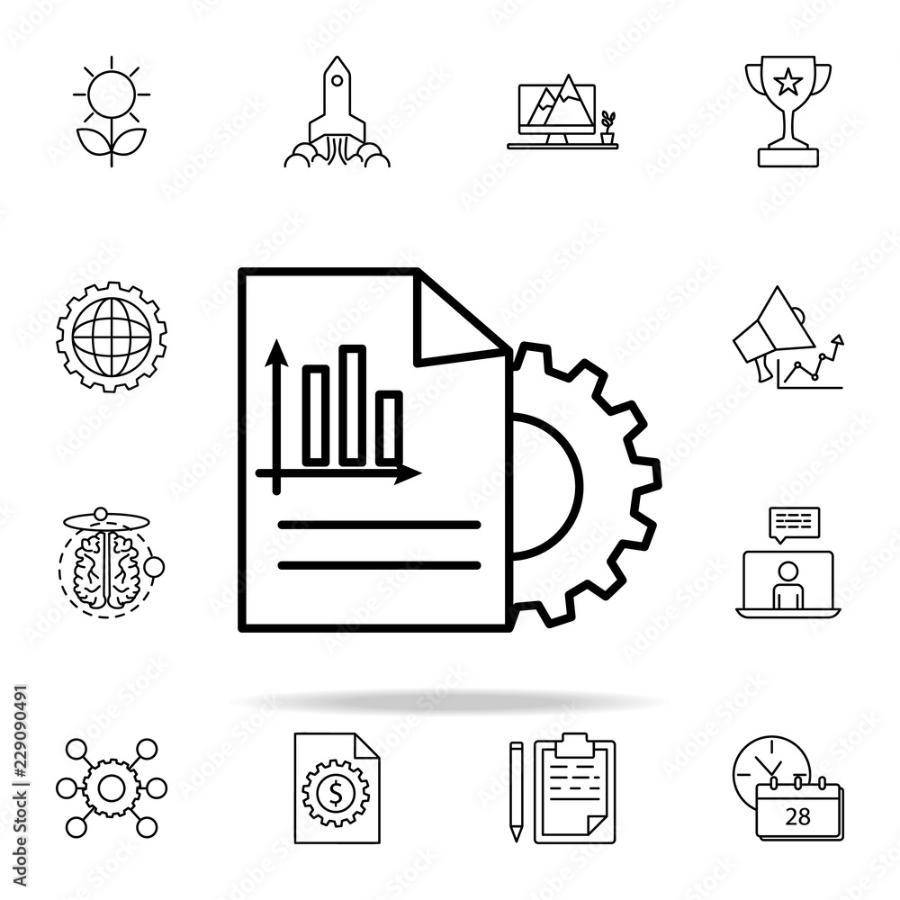 Poster report management icon. startup icons universal set for web and mobile