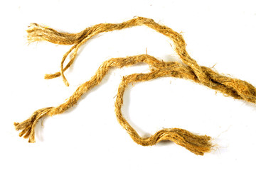 Loose end of rope. Ropes collection isolated on white background.