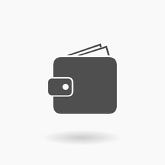 Wallet vector Icon Illustration silhouette.