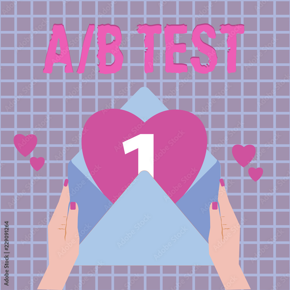 Poster text sign showing a b test. conceptual photo simple short questionnaire research experiment query su
