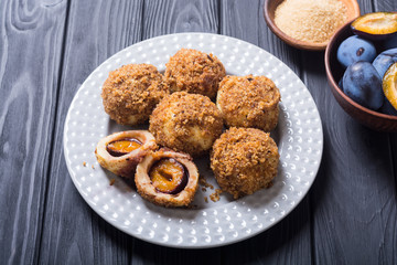 Traditional Austrian plum dumplings