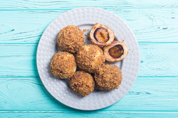 Traditional Austrian plum dumplings