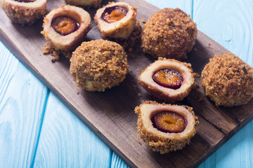 Traditional Austrian plum dumplings