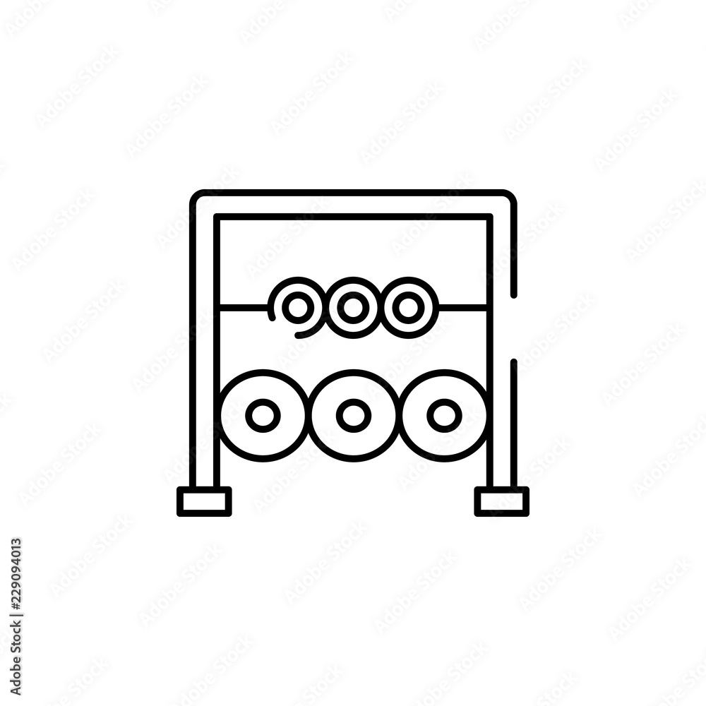 Poster rack, weight icon. element of gym icon for mobile concept and web apps. thin line rack, weight icon 