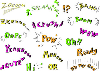 漫画 英語 効果音 手描き素材 Wall Mural Wallpaper Murals Kid A