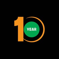 10 Year Anniversary Vector Template Design Illustration