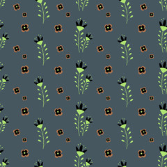 Seamless pattern vector with leaves. Floral ornament. Vector illustration