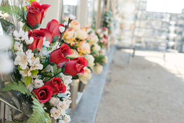 Flowers in a cemetery