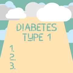 Text sign showing Diabetes Type 1. Conceptual photo condition in which the pancreas produce little or no insulin.