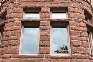 The windows on the building