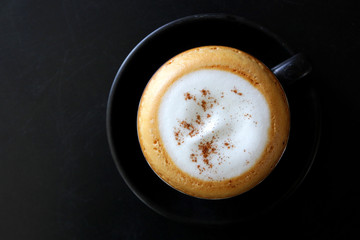 cup of hot cappuccino coffee