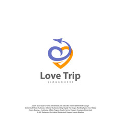 Love Travel Logo. Travel logo design Vector template
