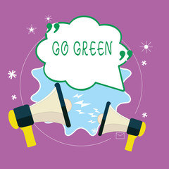 Naklejka premium Handwriting text writing Go Green. Concept meaning making more environmentally friendly decisions as reduce recycle.