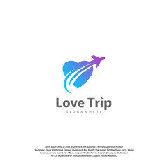Love Travel Logo. Travel logo design Vector template