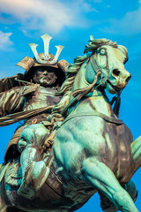Fototapeta premium Statue of the great samurai Kusunoki Masashige, famed Japanese samurai in Tokyo, Japan