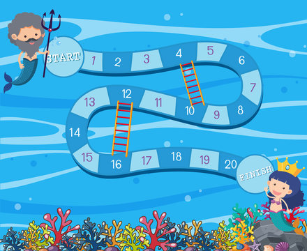 Underwater board game template
