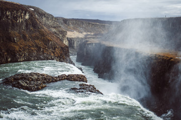 waterfall in the mountains