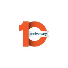 10 Year Anniversary Vector Template Design Illustration