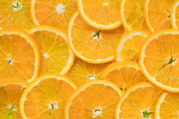 Pattern of juicy ripe oranges. Fruit minimal concept. Flat lay.