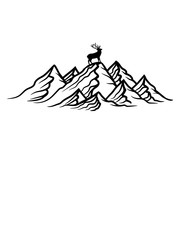 geweih hirsch reh jäger berge hügel alpen wandern urlaug ferien radtour hoch oben klettern aufsteigen besteigen erklimmen berg clipart design kalt schnee snowboard ski fahren