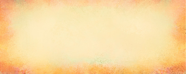 orange and yellow background in autumn or fall design for thanksgiving or halloween with vintage border texture of old distressed paint grunge