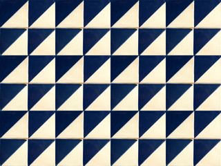 Collection of blue geometric patterns tiles