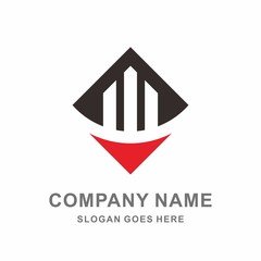 Simple Building Tower Strips Architecture Interior Construction Real Estate Business Company Stock Vector Logo Design Template