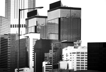 Obraz premium modern building exterior, architecture, close up with black and white color 