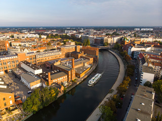 Fototapeta na wymiar Drone view on Berlin and Spree