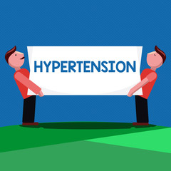 Handwriting text Hypertension. Concept meaning Medical condition in which blood pressure is extremely high.