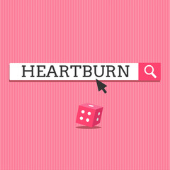 Writing note showing Heartburn. Business photo showcasing Irritation of the esophagus Acid reflux Burning pain in the chest.