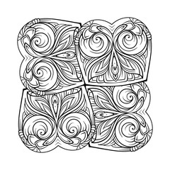 Vector abstract black and white motif