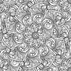 Black and white abstract seamless pattern.