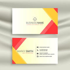 Naklejka premium abstract red yellow geometric business card design