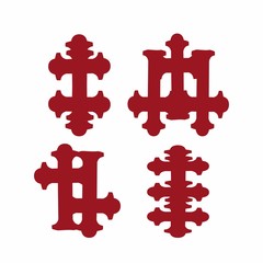 set letter logo royal shape icon