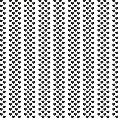 Black heart seamless pattern on white background vector. Minimalist style.