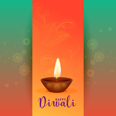 beautiful happy diwali festival greeting design