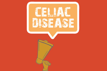 Text sign showing Celiac Disease. Conceptual photo Small intestine is hypersensitive to gluten Digestion problem.