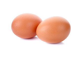 two eggs isolated on white background