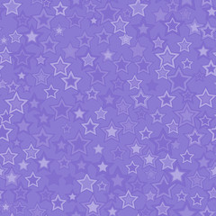 Seamless pattern. Stars randomly located on a purple background. Graphic design element.