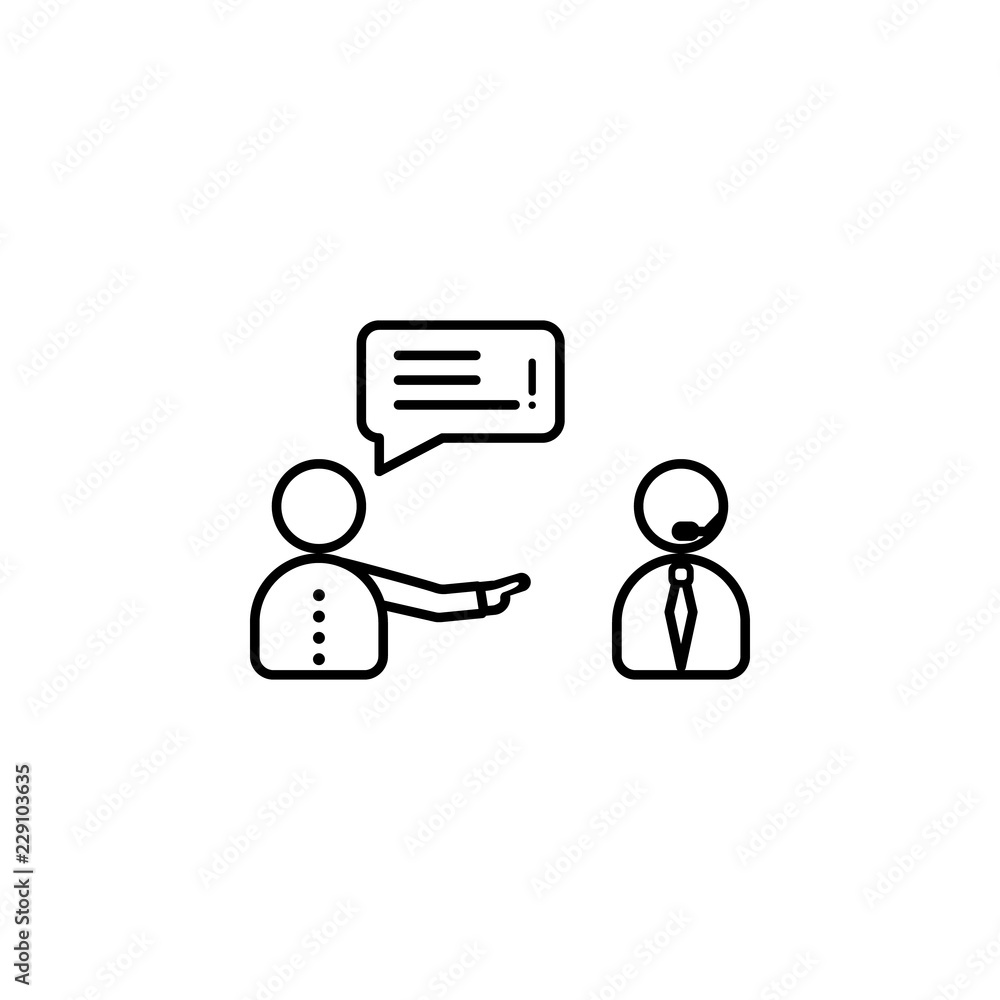 Poster Angry customer icon. Element of telecommunication icon for mobile concept and web apps. Thin line Angry customer icon can be used for web and mobile