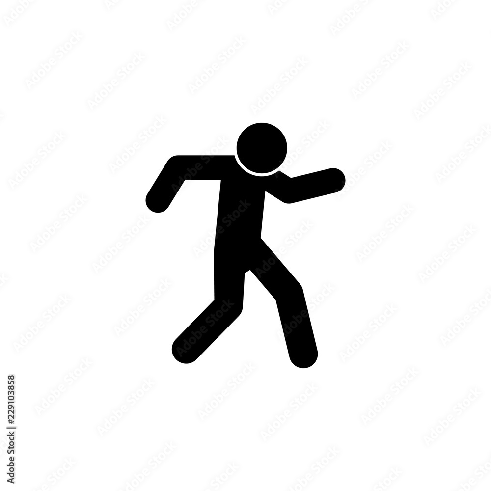 Poster away, run icon. element of walking and running people icon for mobile concept and web apps. detailed