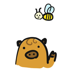 いのしし子ども　赤ちゃん　ベクター素材